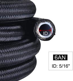 img 2 attached to 🔥 High Performance 6AN PTFE E85 Hose: Braided Fuel Injection Line - 10FT Nylon Stainless Steel (Hose Inner Diameter: 0.315 Inch) - Black