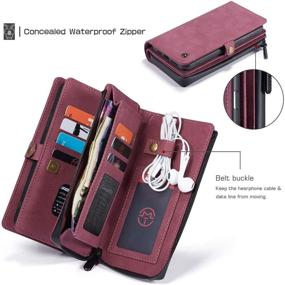 img 1 attached to 📱 Red 2-in-1 Wallet Case iPhone 7/8 / iPhone SE 2020 with Magnetic Detachable Leather Folio, Card Pockets, and Clutch - Flip Cover