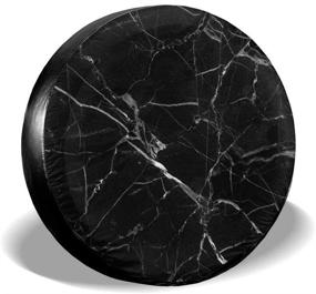 img 4 attached to 🔳 Premium Black Marble Spare Tire Cover: Waterproof, Dust-proof, UV Sun Protection - 14 Inch Size for Jeep, Trailer, RV, SUV & More