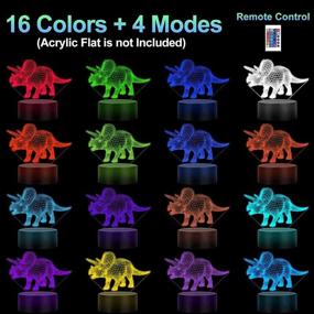 img 3 attached to 🌌 EEEKit 2-Pack 3D Night LED Light Lamp Base with Remote Control and USB Cable, 16 Colors Light Show Display Stand for Acrylic Plexiglass, Decorative Lights for Room, Shop, and Restaurant - Black