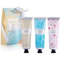 spa luxetique hand cream gift set for women - cherry 🌸 blossom almond & ocean scent - 12oz hand lotion x 3pcs, 4oz each logo