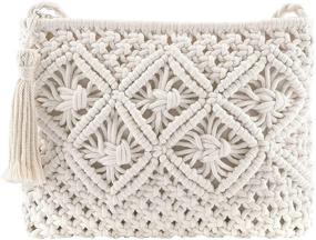 img 3 attached to 🌴 Bohemian Summer Beach Woven Envelope Purse Wristlet Wallet by CHIC DIARY: Women's Straw Clutch Bag Handbag