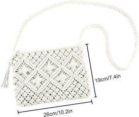 img 2 attached to 🌴 Богемная летняя пляжная сумочка-клатч из плетеной соломы для запястья от CHIC DIARY: кошелек-клатч для женщин
