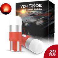 vehicode 194 168 2825 w5w led bulb red 158 161 192 194r 2827 12v t10 wedge lamp for car dash instrument panel pc194 pc161 gauge cluster dome map tail center high mount stop 3rd brake light (20 pack) logo