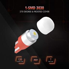 img 3 attached to VehiCode 194 168 2825 W5W LED Bulb Red 158 161 192 194R 2827 12V T10 Wedge Lamp For Car Dash Instrument Panel PC194 PC161 Gauge Cluster Dome Map Tail Center High Mount Stop 3Rd Brake Light (20 Pack)