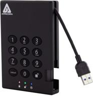 💾 apricorn 2tb aegis padlock usb 3.0 ssd: secure 256-bit encrypted portable drive (black) logo