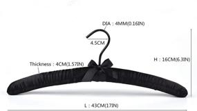 img 3 attached to 👗 Cocomaya 17 Inch Extra Large Anti Slip Satin Padded Bridal Wedding Dress Hanger - Pack of 5 (Black, 5)