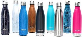 img 3 attached to 🥤 17 oz Stainless Steel Vacuum Insulated Water Bottle by SPHERE - Reusable Metal BPA Free Leak-Proof Double Wall Travel Sports Flask Thermos for 24 Hours Cold & 12 Hours Hot Beverages - BONUS Cleaning Brush Included