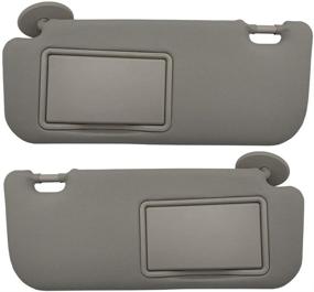 img 4 attached to 🌞 High-Quality Gray Sun Visor Compatible for Toyota Corolla 2014-2019, 2 Pack with Mirror, Left & Right Sides
