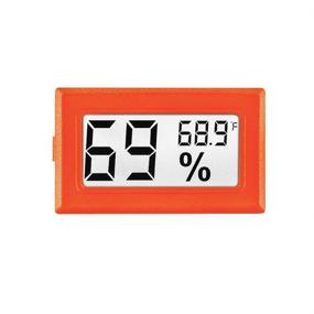 img 3 attached to 🌡️ 12 Pack Mini Digital Temperature Humidity Meters with LCD Display for Humidors, Greenhouse, Garden, Cellar, Fridge, Closet - Orange