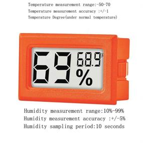 img 1 attached to 🌡️ 12 Pack Mini Digital Temperature Humidity Meters with LCD Display for Humidors, Greenhouse, Garden, Cellar, Fridge, Closet - Orange