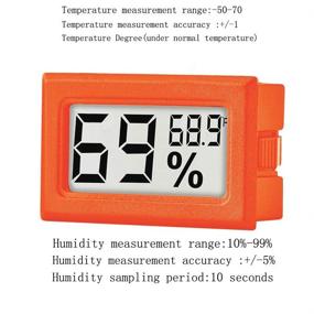 img 1 attached to 🌡️ 12 Пакет миницифровых термо-гигрометров с ЖК-дисплеем для боксов для сигар, теплиц, сада, погреба, холодильника, шкафа - оранжевый.
