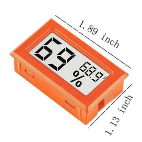 img 2 attached to 🌡️ 12 Pack Mini Digital Temperature Humidity Meters with LCD Display for Humidors, Greenhouse, Garden, Cellar, Fridge, Closet - Orange