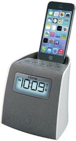 img 1 attached to 🕰️ iHome iPL22 Stereo FM Clock Radio with Lightning Dock Charge/Play for iPhone 6/6s 6Plus 7/7Plus 5/5S (Gunmetal): Experience the Perfect iPhone Docking and Charging Solution!