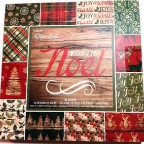 img 4 attached to 🎄 Rustic Noel Christmas Scrapbooking Paper Pad - 48 Sheets 6x6 - Wood, Deer, Holly, Trees