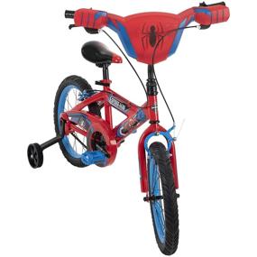 img 3 attached to 🚴 Red 12” Huffy Marvel Spider-Man Kid’s Bike with Training Wheels, Quick Connect Assembly