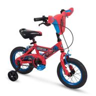 🚴 red 12” huffy marvel spider-man kid’s bike with training wheels, quick connect assembly logo