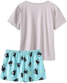 img 3 attached to 🐱 Cute Cat Sleepwear Set for Women: VENTELAN Pajamas 2-Piece Pajama Sleep Set