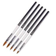 🌸 wokoto 5 pcs professional acrylic nail brushes kit for precise flower nail painting & uv gel application - includes acrylic brush pen for nail carving (2/4/6/8/10#) логотип