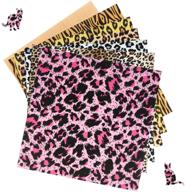 kinouchi 12x12 6 pieces leopard pattern heat transfer vinyl, animal print htv craft film for t-shirt decoration diy crafts, sewing material for garments logo