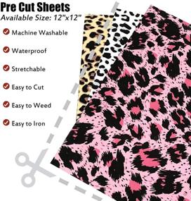 img 2 attached to KINOUCHI 12x12 6 Pieces Leopard Pattern Heat Transfer Vinyl, Animal Print HTV Craft Film for T-Shirt Decoration DIY Crafts, Sewing Material for Garments