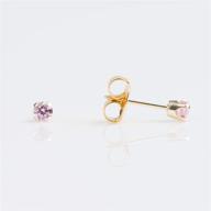 💎 studex tiny tips pink cubic zirconia studs: hypoallergenic 3mm for little sensitive ears logo