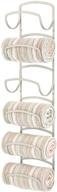 mdesign satin steel wall mount towel storage rack - six-level organizer for bathroom, kitchen, utility room - holds hand towels, towels, robes - easy installation - hyde collection logo