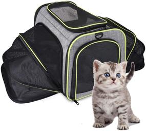 img 4 attached to 🐱 FUYUAN Expandable Cat Carrier Airline Approved: Versatile and Spacious Travel Pet Carrier for Dogs - Collapsible and Soft-Sided