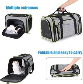 img 3 attached to 🐱 FUYUAN Expandable Cat Carrier Airline Approved: Versatile and Spacious Travel Pet Carrier for Dogs - Collapsible and Soft-Sided