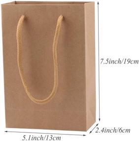 img 3 attached to 🎁 25Pcs Small Brown Kraft Paper Gift Bags Bulk with Handles, 5.1 x 2.4 x 7.5 Inches - Heavy Duty Matte Tote Shopping Bags, Retail and Party Bags