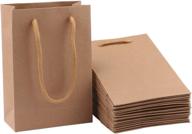 🎁 25pcs small brown kraft paper gift bags bulk with handles, 5.1 x 2.4 x 7.5 inches - heavy duty matte tote shopping bags, retail and party bags logo