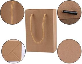 img 2 attached to 🎁 25Pcs Small Brown Kraft Paper Gift Bags Bulk with Handles, 5.1 x 2.4 x 7.5 Inches - Heavy Duty Matte Tote Shopping Bags, Retail and Party Bags