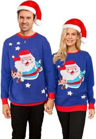 img 4 attached to Matching Christmas Sweaters Reindeer Crewneck