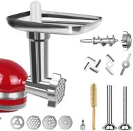 🔪 borwakcr metal food grinder attachment: ultimate kitchenaid mixer accessory with sausage stuffer tubes and grinding plates logo