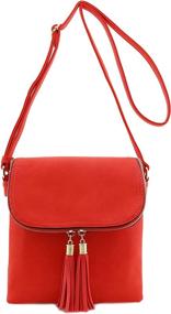 img 3 attached to 👜 Stylish and Practical Small Flap Top Double Compartment Crossbody Bag with Tassel Accent