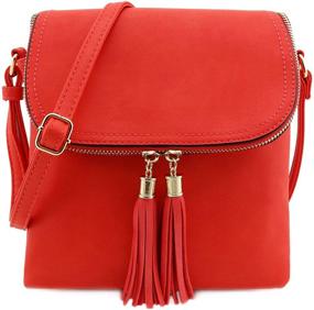 img 4 attached to 👜 Stylish and Practical Small Flap Top Double Compartment Crossbody Bag with Tassel Accent