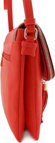 img 2 attached to 👜 Stylish and Practical Small Flap Top Double Compartment Crossbody Bag with Tassel Accent