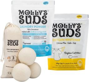 img 2 attached to 🧺 Molly's Suds Starter Pack: 70-Load Natural Laundry Powder, Wool Dryer Balls Package & Oxygen Whitener