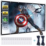 🎬 powerextra 120 inch 16:9 hd foldable projector screen - anti-crease, portable & washable for home theater, outdoor/indoor use with double sided projection support logo