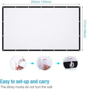 img 3 attached to 🎬 Powerextra 120 inch 16:9 HD Foldable Projector Screen - Anti-Crease, Portable & Washable for Home Theater, Outdoor/Indoor Use with Double Sided Projection Support
