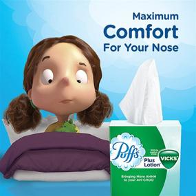 img 1 attached to 🤧 Puffs Plus Lotion with Vicks Scent Facial Tissues - 6 Cube Boxes, 48 Tissues per Box