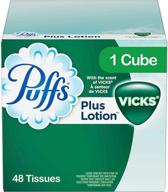 🤧 puffs plus lotion with vicks scent facial tissues - 6 cube boxes, 48 tissues per box logo