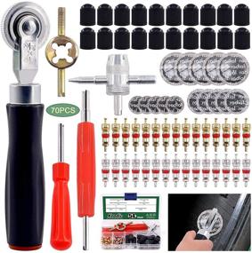 img 4 attached to 🔧 Complete 70Pcs Tire Repair Tool Set: Keadic Tire Patch Roller, Valve Cores, Caps & Repair Patches - Ideal for Car, Truck, Motorcycle, Bicycle