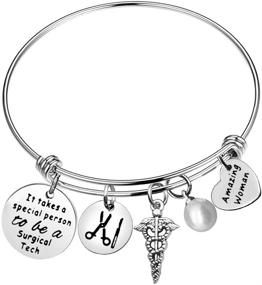 img 4 attached to 🙌 Thank You Jewelry Gift Bracelet for Surgical Techs, Technologists, Nurses, Doctors - Appreciation Gift for Medical Students, Graduation and Birthday - Women's Surgical Gift