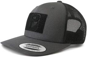 img 4 attached to Authentic Trucker Snapback Hat with Pull Patch Tactical Cap, Curved Bill Design and 2x3 Loop Surface for Morale Hook Patches Attachment