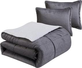 img 1 attached to 🛏️ Ultra-Cozy VCNY Home Micro Mink Collection Comforter Bedding Set - Stylish Chic Design for Home Décor - Machine Washable - King Size - Charcoal 3 Piece Set