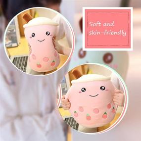 img 2 attached to 🧸 Plushie Bubble Tea Plush Pillow: Soft Hugging Back Pillow & Boba Cartoon Animal Stuffed Toy – Perfect Gift for Girls, Boys, and Friends! (9.4")