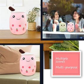 img 1 attached to 🧸 Plushie Bubble Tea Plush Pillow: Soft Hugging Back Pillow & Boba Cartoon Animal Stuffed Toy – Perfect Gift for Girls, Boys, and Friends! (9.4")