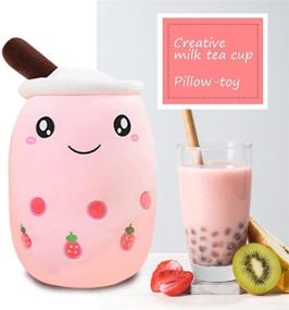 img 3 attached to 🧸 Plushie Bubble Tea Plush Pillow: Soft Hugging Back Pillow & Boba Cartoon Animal Stuffed Toy – Perfect Gift for Girls, Boys, and Friends! (9.4")