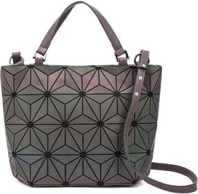 img 4 attached to 👜 Geometric LED Handbags: Sustainable Holographic Women's Handbags & Wallets